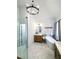 Elegant bathroom with a freestanding tub, glass shower, double vanity, and designer fixtures at 6061 Meridian Nw Dr, Acworth, GA 30101
