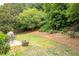 Private backyard featuring lawn, wooded perimeter, landscaping, fence, and patio area at 1865 Morgans Run Trl, Buford, GA 30519