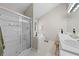 Well-appointed main bathroom with a separate shower, a luxurious soaking tub, and double vanity at 1865 Morgans Run Trl, Buford, GA 30519