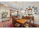 Traditional dining room with wood table, vintage rug, and decorative blue and white plates on the wall at 585 Old Cobblestone Dr, Atlanta, GA 30350