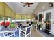 Sunroom with wicker furniture, natural light, ceiling fan, and neutral colors, creating a cozy retreat at 1379 Branchwood Dr, Snellville, GA 30078