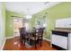 Cozy dining area with a view of the backyard, a table and seating for six at 5292 Windfield Glen Nw Ct, Lilburn, GA 30047