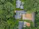 An aerial view of a home showing the roof, yard and surrounding greenery at 3100 Mount Gilead Sw Rd, Atlanta, GA 30311
