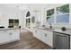 Modern kitchen with stainless steel appliances, white cabinetry, and granite countertops at 3100 Mount Gilead Sw Rd, Atlanta, GA 30311