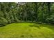 Lush green backyard with a manicured lawn, beautiful landscaping, and mature trees at 803 Courtenay Ne Dr, Atlanta, GA 30306