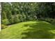 Expansive, grassy backyard with lush landscaping and privacy provided by mature trees at 803 Courtenay Ne Dr, Atlanta, GA 30306