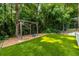Lush backyard showcasing a swing set with multiple swings and green artificial turf, perfect for recreation and Gathering activities at 1753 Russell Se St, Atlanta, GA 30316