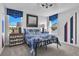 Charming bedroom with a cozy bed, decorative lamps, and large windows with scenic views at 515 Regency Trl, Acworth, GA 30102