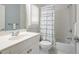 Bathroom with a single sink vanity and shower and tub with tile surround at 1075 Bluffhaven Way Northeast Ne Way, Atlanta, GA 30319