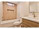 Well-appointed bathroom featuring modern vanity, bathtub, and stylish tile, creating a relaxing space at 2189 Cedar Forks Dr, Marietta, GA 30062