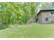 Large backyard with lush green lawn and direct views of the trees at 5930 Bridle Dr, Cumming, GA 30028