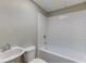 Updated bathroom features white subway tile surround and modern fixtures at 5930 Bridle Dr, Cumming, GA 30028