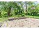 Backyard features a basketball hoop and a unique patio at 3467 Pinehill Dr, Decatur, GA 30032