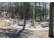 Outdoor picnic area featuring wooden tables and barbecue grills in a tranquil wooded setting at 507 Regency Trl, Acworth, GA 30102