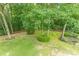 Private backyard with green grass, mature trees, and lush landscaping at 9707 Squirrel Wood Run, Douglasville, GA 30135