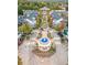 Aerial view of Smyrna Market Village with shops and a central fountain at 834 Timberland Se St, Smyrna, GA 30080
