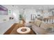 Open-concept space connecting the living room to the kitchen with sleek stainless steel appliances at 1894 Dyer Cir, Atlanta, GA 30341
