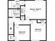 Upstairs floorplan featuring two bathrooms and two bedrooms with sizes listed for bedrooms and closets at 3130 Glen Knolls Ct, Alpharetta, GA 30022