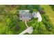 Stunning aerial view of a luxurious estate with a pool, pergola, manicured lawns, and lush greenery at 710 Cox Rd, Roswell, GA 30075