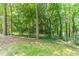 Lush backyard with trees and chain link fence at 5292 Mountain Village Ct, Stone Mountain, GA 30083