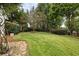 Secluded backyard with well-maintained lawn and mature trees at 3753 Honey Pot Ne Way, Marietta, GA 30066