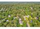 An aerial view showing a neighborhood surrounded by dense, mature trees and greenery at 3690 Basswood Rd, Snellville, GA 30039
