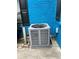 Exterior side view of a Sunlito HVAC unit outside of house with blue brick exterior at 5560 Old Bill Cook Rd, College Park, GA 30349