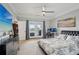 Bright bedroom features a modern ceiling fan, large windows and a private balcony at 190 Marion Ne Pl, Atlanta, GA 30307