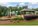 Community playground with slide and play structures, surrounded by mulch and well-maintained landscaping at 3157 Perimeter Cir, Buford, GA 30519
