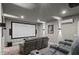 Spacious home theater with a projector screen, comfortable seating, and recessed lighting for an immersive experience at 193 Stonegate Trl, Carrollton, GA 30116