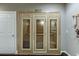 Close up of the sauna featuring wood paneling and a glass door at 3284 Bakers Mill Ct, Dacula, GA 30019
