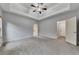 Large main bedroom with ceiling fan and ensuite bathroom at 3792 Refinement Way, Douglasville, GA 30135