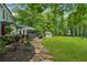 Backyard patio featuring an outdoor seating area at 1206 Red Fox Cir, Woodstock, GA 30188