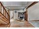 Finished basement features wood burning stove and hardwood floors at 1365 Lower Creighton Rd, Cumming, GA 30028