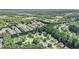 A landscape aerial view of the suburban neighborhood with its tree-lined streets at 300 Windsor Chase Trl, Johns Creek, GA 30097