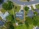 Aerial view showing +/- 0.20 acres, single-story home, driveway, and surrounding neighborhood at 1055 Kibbe Cir, Lawrenceville, GA 30044