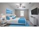 Stylish bedroom with modern decor, a comfortable bed, and plenty of natural light at 12039 Quail Dr, Hampton, GA 30228