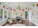 Bright office space with hardwood floors, unique floral wallpaper, and modern decor at 1916 River Birch Ln, Atlanta, GA 30316