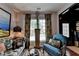 Comfortable living area with stylish décor, featuring colorful curtains and a unique sofa at 3621 Portland Trail Dr, Suwanee, GA 30024