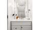 Modern bathroom with a white subway tile backsplash and chrome fixtures at 5219 Legendary Ln, Acworth, GA 30102