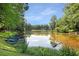 Scenic lake view with a small pier and a tranquil, reflective surface at 5219 Legendary Ln, Acworth, GA 30102