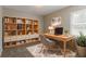 This office features a stylish desk, chair and storage making it a perfect work space at 3037 Botany Dr, Jonesboro, GA 30236