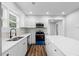 Kitchen showcasing white cabinets, stainless appliances, and a bright island at 2209 Browns Mill Se Rd, Atlanta, GA 30315