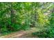 View of the backyard with mature trees and lush landscaping at 310 Rippling Brook Trce, Palmetto, GA 30268