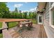 Relax on this spacious deck, featuring an outdoor dining set and a grill, perfect for enjoying the serene backyard at 107 Equest Dr, Canton, GA 30115