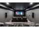 A great entertainment space featuring tiered seating, a large screen, and dark, modern finishes at 107 Equest Dr, Canton, GA 30115