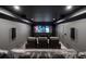 Watch movies in comfort in the home theater featuring tiered seating and a large screen at 107 Equest Dr, Canton, GA 30115
