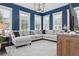 Comfortable sitting room with many windows, blue accent walls, and lots of natural light at 258 Dawson Dr, Woodstock, GA 30188