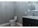 Modern bathroom with gray walls, modern vanity, stylish mirror, and updated toilet at 3258 Bransley Way, Duluth, GA 30097