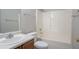 Well-maintained bathroom featuring a vanity with sink, toilet, and tub/shower combination at 3617 Summit Trce, Decatur, GA 30034